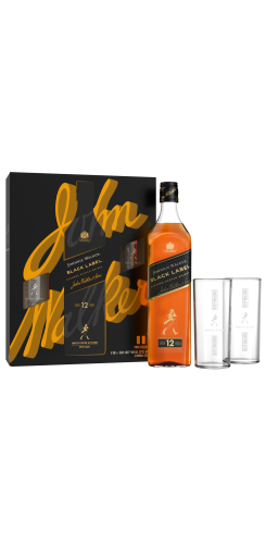 Набор виски Johnnie Walker Black label 0.7л с двумя
