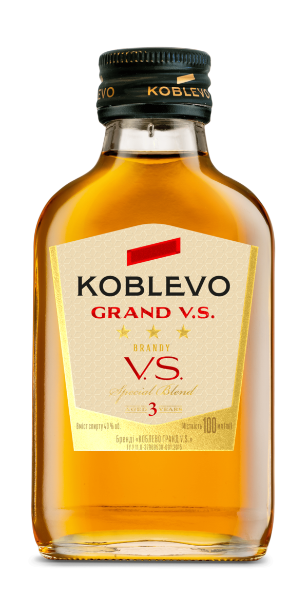 Фото Бренди KOBLEVO GRAND VS 3* (3 звезды) 40% 0.1л-каталог