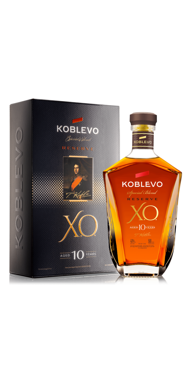 Фото Бренді виноградний марочний KOBLEVO Reserve XO в сувенірній упаковці 40% 0.5л-каталог