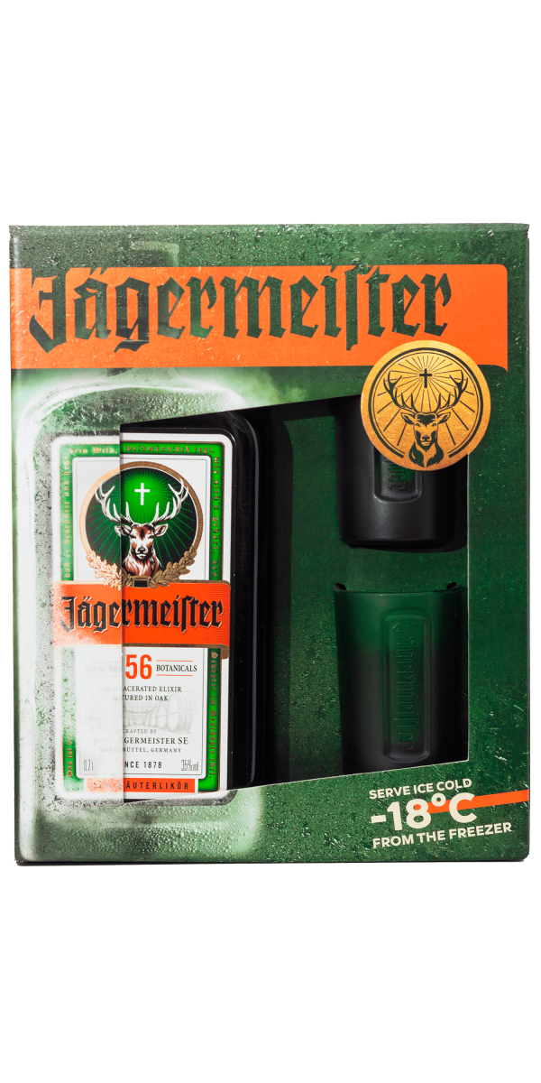 Фото Набір Лікер Jägermeister 0.7л + 2 зелені шоти №1