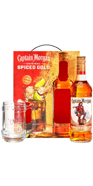 Фото Ромовый напиток Captain Morgan Spiced Gold 0.7л + кружка
