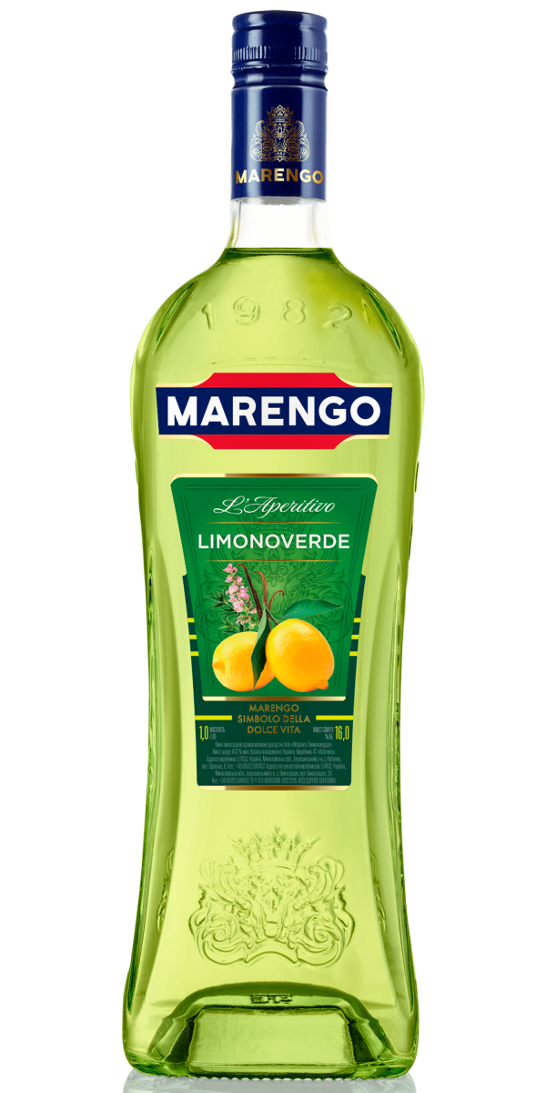 Фото Вино ароматизоване десертне біле Marengo Limonoverde 1л