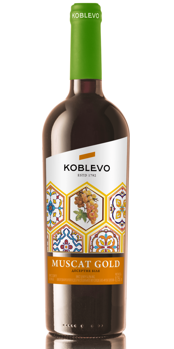 Фото Напиток винный крепкий KOBLEVO Бордо Мускат Золотой 0.75л