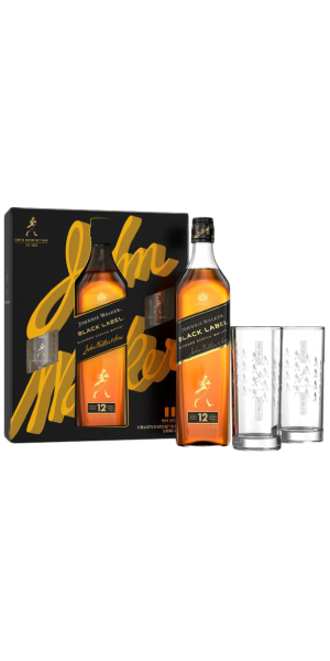Фото Набор виски Johnnie Walker Black label с двумя стаканами 0.7л-каталог