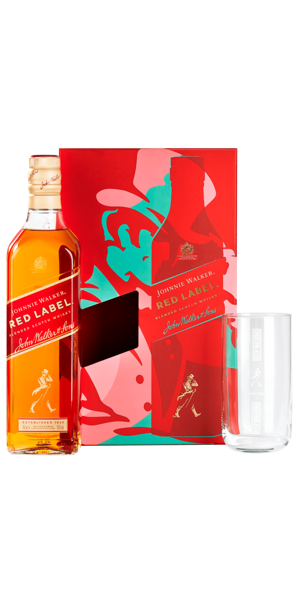 Фото Виски Johnnie Walker Red label 0.7л в подарочной упаковке + стакан №1