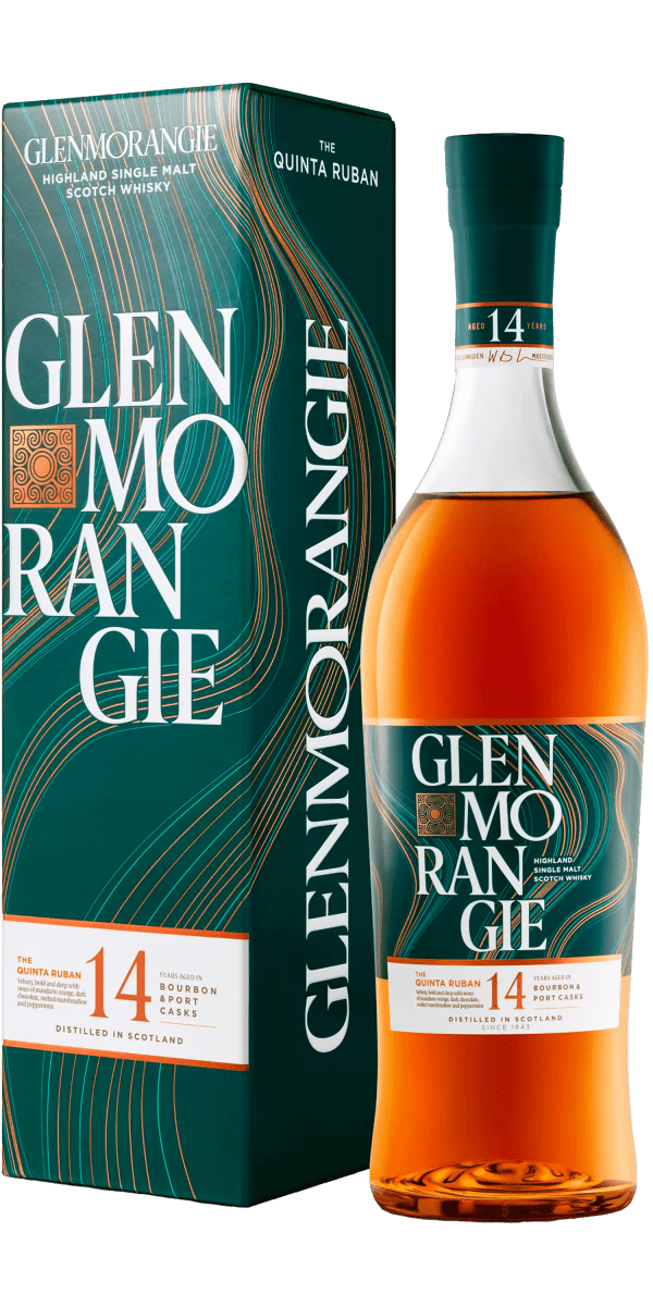 Фото Виски Glenmorangie Quinta Ruban 14 YO 0.7л в подарочной упаковке