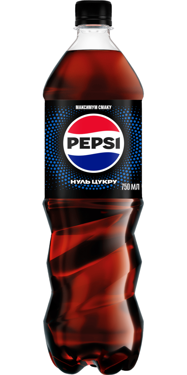 Фото Напій безалкогольний сильногазований Pepsi Cola нуль цукру 0.75л-каталог