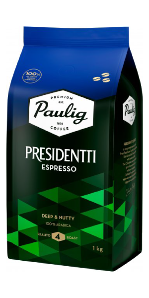 Фото Кава в зернах Paulig Presidentti Espresso 1кг-каталог
